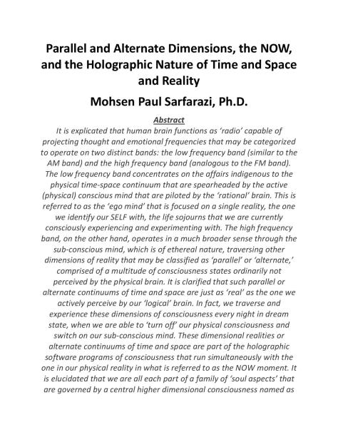 Parallel and Alternate Dimensions, the NOW and the Holographic Nature of Time and Space and Reality-page-001